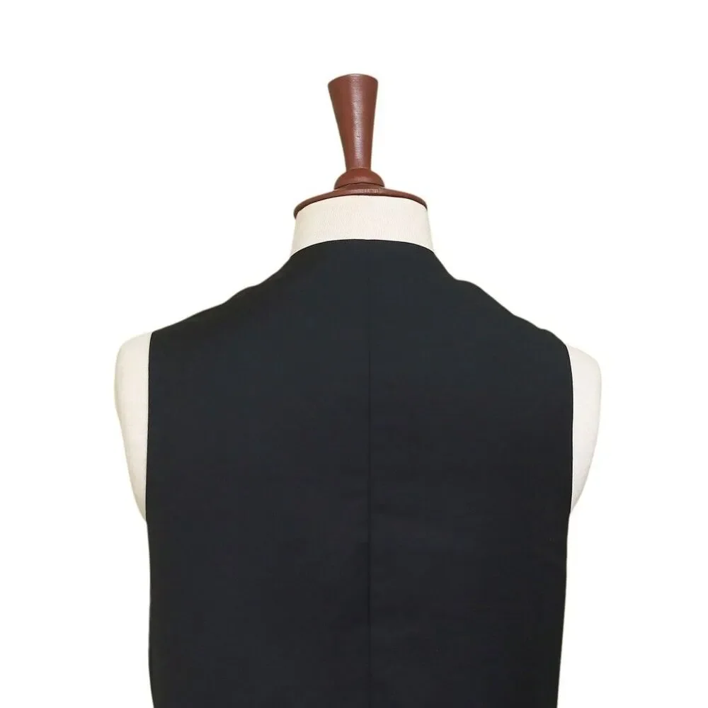 Mens 46R Wool Vest Burgundy Black Plaid Check Waistcoat Formal Wedding Party